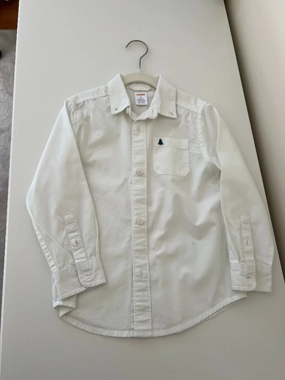 Gymboree Boy's Christmas Outfit, Gingerbread Pants, Tree Vest, White Shirt | 5T